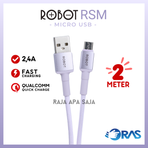 Kabel Data Charger Micro USB 2 Meter 2M Fast Charging 2.4A Casan Mikro HP Tab Android Robot RSM200