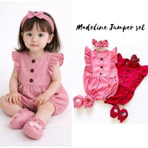 Jumper Jumpsuit Baju Bando Sepatu Pakaian Anak Cewe Perempuan Lucu Cod Murah Terlaris Babee Baby Shop MADELINE /CELIN JUMPER SET