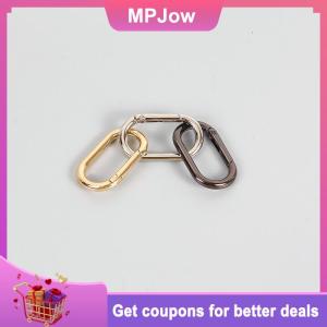 【MPJow】 10Pcs lot Metal Oval Ring Spring Clasps Openable Carabiner Keychain Bag Clips Hook Dog Chain Buckles Connector For DIY Jewelry