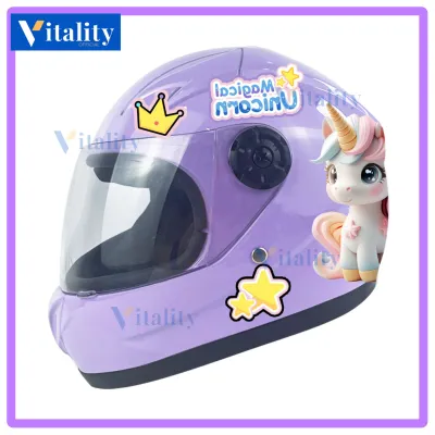 Motorcycle Helmet for Kids Boys Girls Full Face Singe Single Visor Safety With Stickers