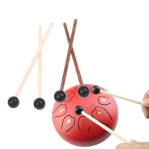 DSFDF 2Pcs/Set Silicone Drumstick Handpan Drum Mallets Percussion Wooden Handle Wooden Drum Hammer Training Instrument Sticks Pure Grip Tongue Drum Sticks Percussion Accessories