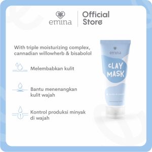 EMINA Clay Mask Series Indonesia / Masker Wajah 60ml / Brightening Sebum Control Soothe & Smooth / Mencerahkan Exfoliating Eksfolisi / Menghaluskan Mengencangkan / Menenangkan Melembabkan / Skincare Face Care Treatment Perawatan Kulit Muka