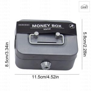 Cash Box Piggy Bank Money Organizer Security Vault with 2 Keys Safe Box Store Cashier Coin Drawer