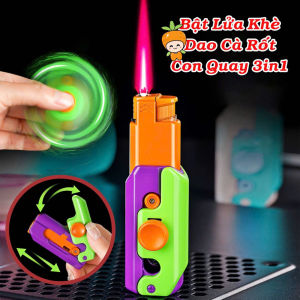 [ TẶNG KÈM ĐẦU LỌC ] HỘP QUẸT BẬT LỬA CÀ RỐT VÔ TRI -CON QUAY 3IN1 ( CÓ CHỐT KHÓA)