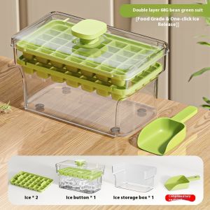 KS พร้อมกับกล่องเก็บของเครื่องทำน้ำแข็งก้อนแบบกดเดียวไม่ต้องใช้ถอดง่ายและ BPA สำหรับใช้ในบ้าน