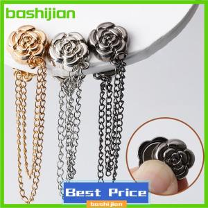 bashijian คลิปหนีบเสื้อผ้าแม่เหล็กอเนกประสงค์2ชิ้นพร้อมกระดุมโลหะแบบห่วงหนีบผ้าพันคอกางเกงขาหนีบติดด้วยแม่เหล็ก