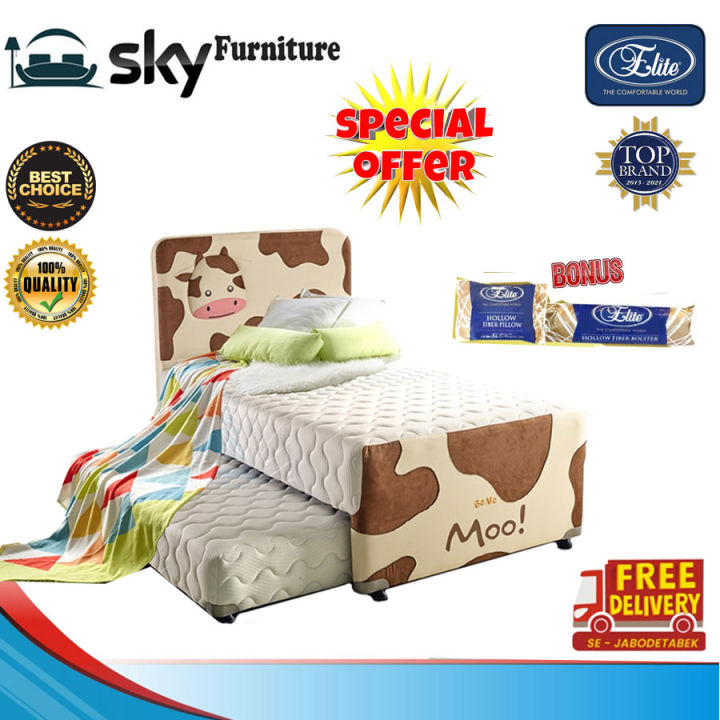 Full Set Kasur ELITE Springbed Be Me Moo New Edition 120 x 200