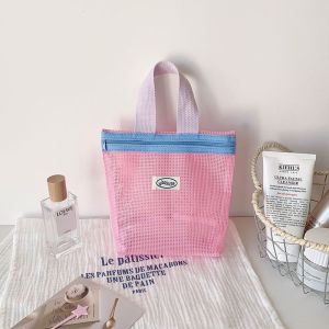 SEA YADOU  กระเป๋าถือตาข่ายฤดูร้อนน่ารัก สำหรับเก็บของแต่งหน้าขณะเดินทาง