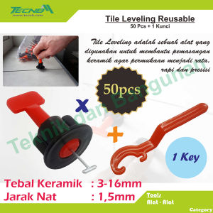 Reusable Tile Leveling / Alat Perata Keramik Model Putar 51 Pcs