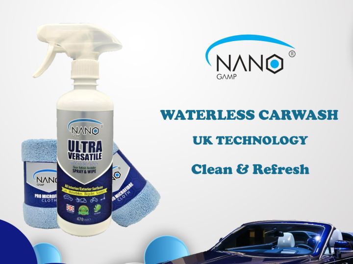 NANOGAMP® Ultra Versatile, Waterless Multi Purpose Car Cleaner, Spray