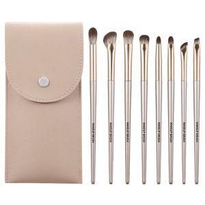 GUORE 8Pcs ผลิตภัณฑ์เครื่องสำอาง ชุดแปรงอายแชโดว์ บรอนเซอร์หน้า ชุดเครื่องมือแต่งหน้า แปรงเขียนคิ้ว แปรงอายไลเนอร์แบบมุม 8 ชิ้น ชุดแปรงแต่งหน้า ผู้เริ่มต้น