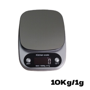 Electronic Kitchen Scale 10Kg/1g Silver Stainless Steel Plate Big LCD Display Baking Food Digital Weighing Scale