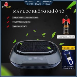 Máy Lọc Không Khí Trên Ô Tô Xe Hơi Xe Khách Phòng Ngủ - Diệt Khuẩn Khử Mùi công nghệ ion âm sạc Pin năng lượng mặt trời. Bảo hành 2 năm