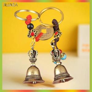 RUASA Cổ Điển Đồng Thau Chuông Cánh Trang Trí Người Giám Hộ Chuông Keychain Thiên Thần Cứu Trợ Treo Trang Trí Nội Thất