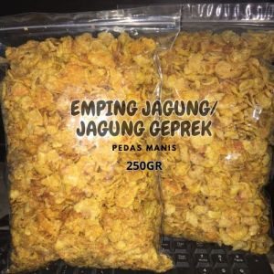 EMPING JAGUNG 200 GR DAN 500GR / PEDAS MANIS / JAGUNG GEPREK / SNACK KILOAN