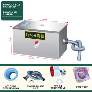【Fast delivery+COD】Stainless Grease Trap Oil-Water Separator high quality stainless steel Top Inlet