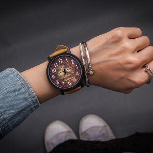 Mori Style Retro Watch for Girls Students Korean Style Simple Art Frosted with Trend Large Plate Personality Couple Trendy Mens Watch