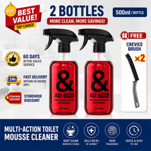 So clean its like a brand new toilet Rose Fragrance Toilet Cleaner 500g Destroys 99.99% of bacteria Free crevice brush included Toilet bowl cleaner Bathroom cleaner Stain remover Deodorizer Pembersih tandas 马桶清洁剂