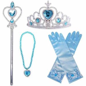 Cinderella Costume for Girls Blue Princess Dress for Kids with Puffy Sleeves Halloween Birthday Party Elsa Outfit