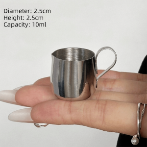 LUXELU 10/30ml Mini Milk Frothing Jug Measurement Markings Stainless Steel Frother Pitcher Latte Art Sturdy Latte Art Pitcher Coffee Making