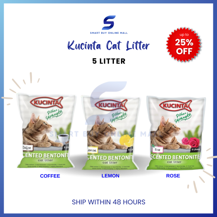 Picture of Kucinta Cat Litter Sand 5L Coffee Lemon Rose Clay Granules High ...