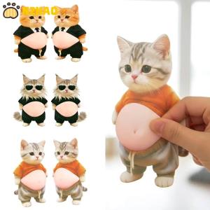 【N2HAO】 Cat 3D Belly Stickers Soft Silicone For Phone Case Car Decoration Childrens Birthday Party Favor Festival Supplies Accessories