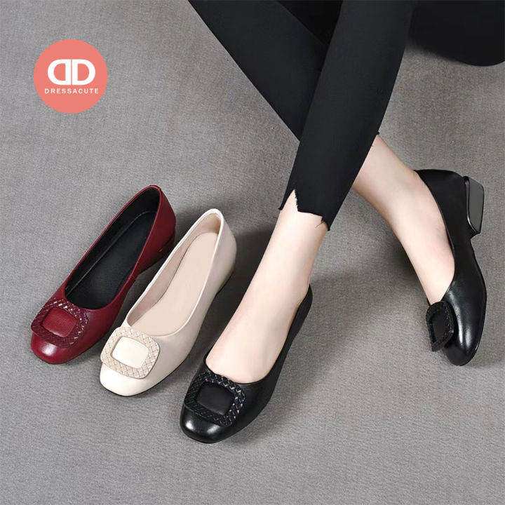 [ส่งเร็วพิเศษ!] ใส่สบาย 😍 7411 รองเท้าคัชชูส้นแบน คัชชูหุ้มส้นผู้หญิง ...