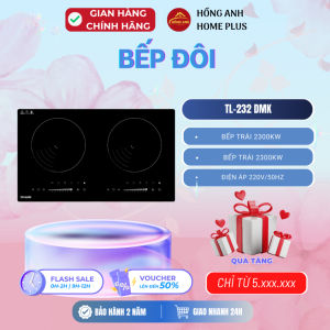 Bếp từ đôi Dmestik TL-232 DMK mặt kính Kanger bo viền 4 cạnh điều khiển trượt Slider 9 mức công suất