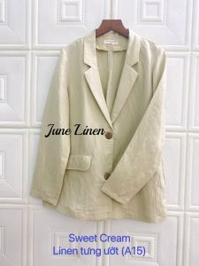 [JUNE LINEN] - Blazer nữ LINEN TƯNG PREMIUM tay dài dáng suông có 2 túi. Nhiều màu. A15