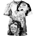 Ahegao T-shirt Anime 3D Print Men Women Streetwear Hentai Pattern O-Neck Hip Hop T Shirt Haruku Casual Tops Sexy Girl Clothing. 
