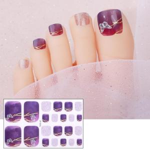 3D Rhinestones Toenail Stickers Toenail Polish Strips Toenail Art Stickers Waterproof Toenail Wraps Foot Stickers