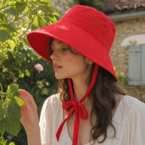 OEUVR Breathable Lace-up Sunshade Hat UV Protection Thin Wide Brim Fisherman Hat Perfect Makes Face Look Smaller Bucket Cap Women