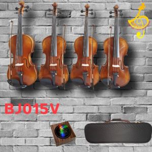 BJ015V HANDMADE VIOLIN WITH HANDMADE BOW OBLONG CASE AND P906 BLACK ROSIN-BEAUTIFUL AND CLEAR TONE BJ015V