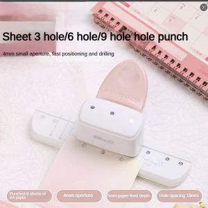 4mm Three-Hole Puncher for loose-leaf Notebooks - Manual Hole Punch for A5 A6 B6 Personal Pocket Mini Sizes - Ideal for Planner and Journaling