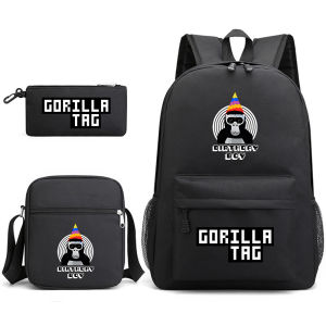 Gorilla Tag monke Three-Piece Schoolbag for Male and Female Students School Season Backpack Shoulder Bag Pencil Case Suit