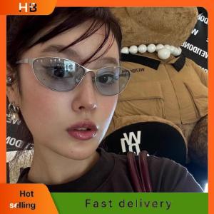 HB Women Y2k Sunglasses Cat Eye Designer Hot Girl Sun Glasses Steampunk Metal Frame Shades Uv400 Eyeglasses
