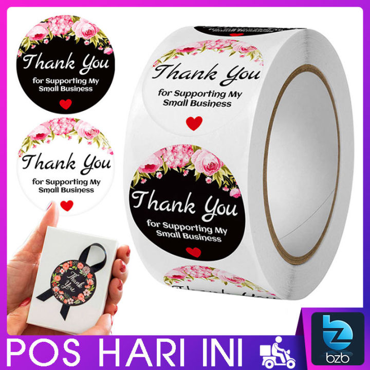 500 PCS Thank You Stickers Adhesive Flora Labels Kraft Paper Water ...