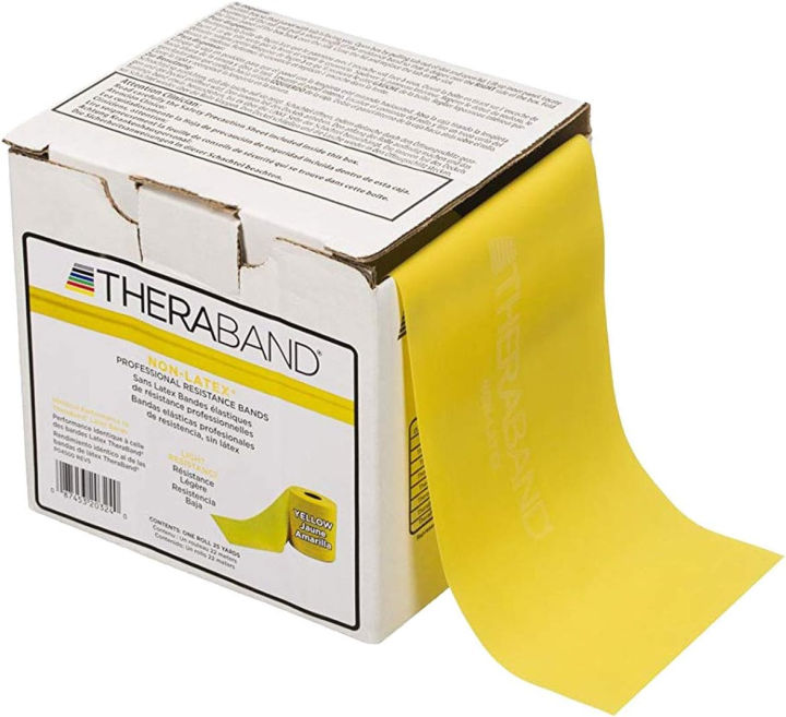 THERABAND Resistance Band 25 Yard Roll, Non-Latex Professional Elastic ...