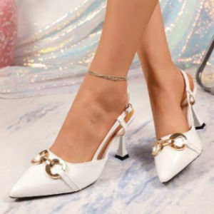 [Free Shipping] WomenS T-Strap Diamond-Encrusted Pointed-Toe Open-Back Sandals Stiletto Heels With Ankle Strap Open-Toe Elegant Shoes For Parties And Dates