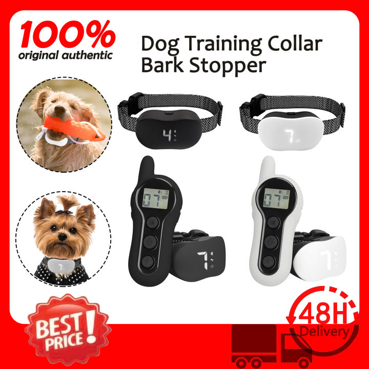 XGQ 001 Dog Shock Collar Dog Bark Collar Smart Dog Barking Deterrent with Remote Control Sound Vibration Electric Shock 3 Training Modes Lazada PH