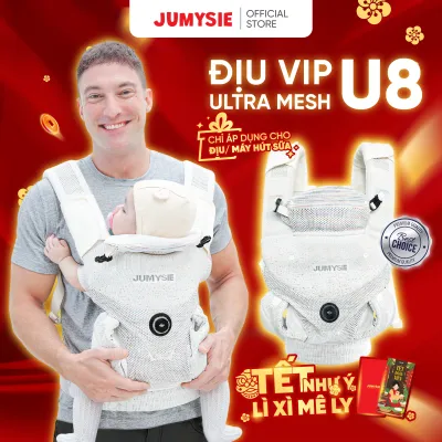 Địu Trợ Lực U8 Ultra Mesh Jumysie Cao Cấp – Vải Flyknit 5D Siêu Thoáng Khóa Fitgo Thông Minh