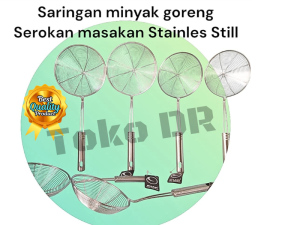 Saringan minyak goreng/Serokan masakan Stainles steel ukuran 14cm - 16cm / Shuma