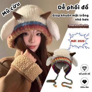 Mũ Len Trùm Đầu Lông Cừu Hàn Quốc Mũ Len Sừng Cừu Phát Tiếng Kêu Bảo Vệ Tai Giữ Ấm Mùa Đông - My Home MMD10
