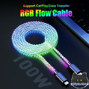 🤞Hàng Chính Hãng + Miễn Phí Vận Chuyển + COD🤞Cáp RGB Sạc Nhanh Đèn Thở 100W 66W Type C USB C Data Cáp Cho iPhone Samsung Huawei 30W Sạc Nhanh Cho Xiaomi