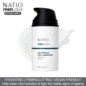 Natio Australia Men Plus Age Defence Face Moisturiser 80ml - Hydrating & Firming Face Cream
