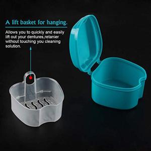 False Teeth Storage Box Denture Boxs Cleaning Teeth Case Dental Container Denture Box With Net White Blue Color False Teeth Case