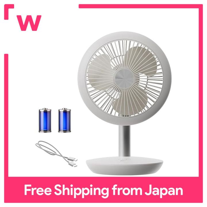 Soleus Air Portable Table Fan 4000mAh Battery Powered BLDC Motor USB Rechargeable 4-Speed High Wind Feed Small Personal Fan Powerful and Quiet for Desk/Home/Office/Indoor/Outdoor (WHITE)