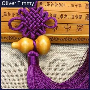 [Oliver Timmy] 1Pc Lucky Charm Chinese Knot Feng Shui Gourd Pendant Car Home Decoration