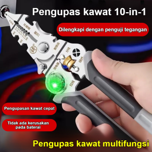 Pemotong Kabel 10 Dalam 1 Dengan Penguji Terbina Alat Stripping Kabel Multifungsi Pemotong Kabel Otomatis Dan Pengikat Kabel Alat Wajib Untuk Tukang Listrik Set Alat Lengkap Untuk Kebutuhan Elektronik