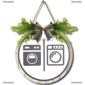 Star พวงมาลาไม้แบบเรียบง่ายแผ่นป้ายกระดานกลมสำหรับตกแต่งผนังป้ายแขวนประตูซักรีดป้ายห้องน้ำใช้ได้ทุกเพศของตกแต่งห้องน้ำตลก